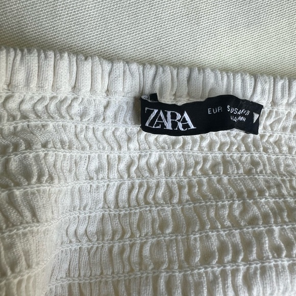 Zara White Puff Sleeve Sundress Color White Size Small - Picture 9 of 12